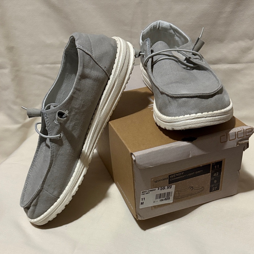 Hey Dude Women’s  Light Gray Loafers
